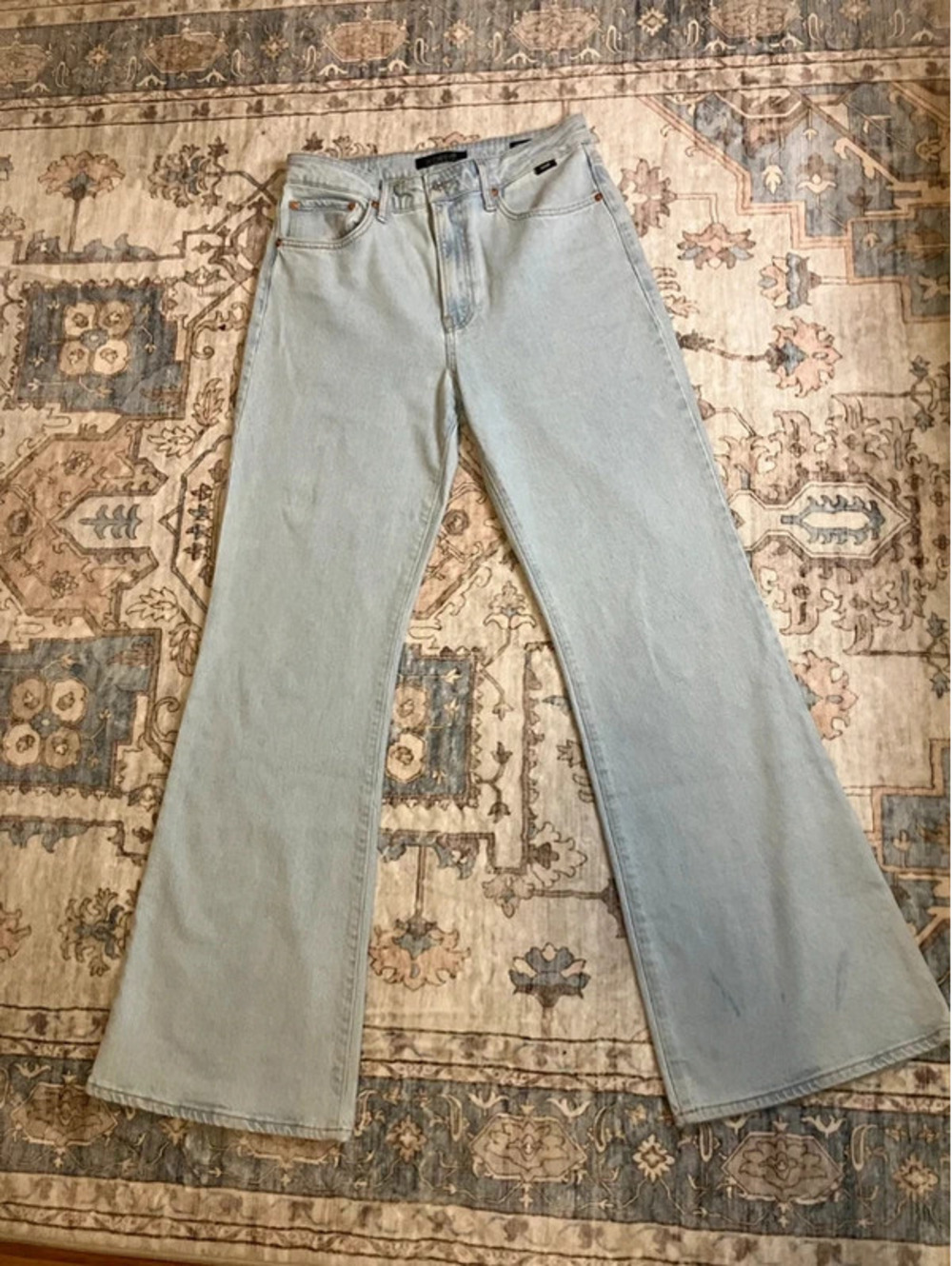 Mavi Los Angeles High Rise Flare Jeans 28/32 Bleach Wash Bell Bottom Boho NWOT
